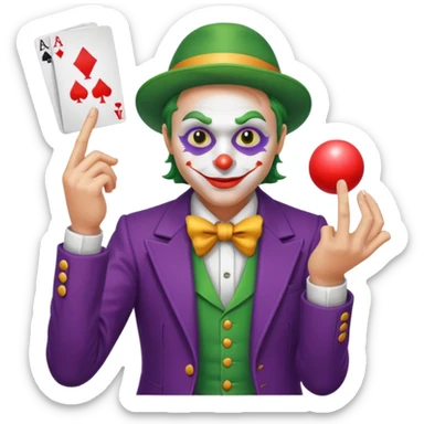 card joker spinning ball on finger sticker