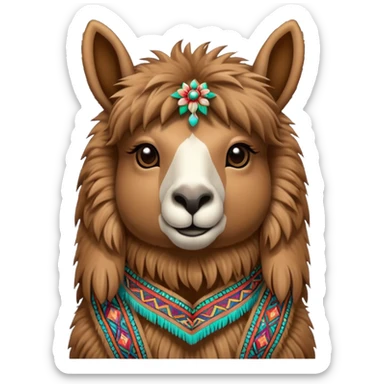 peruvian llama with andean details sticker