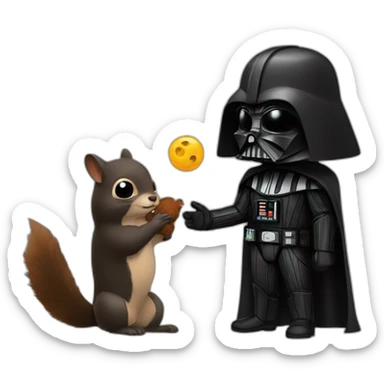 Dark Vador bearing a squirrel sticker