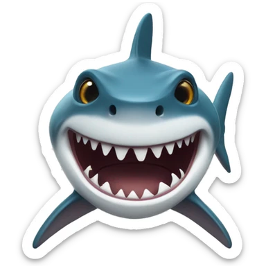 Brownsking shark with glasses smiling very wide  sticker