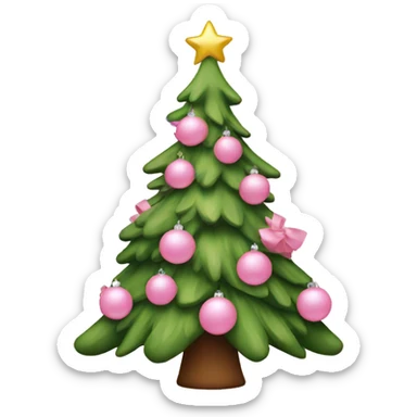 christmas tree with baby pink decorations sticker