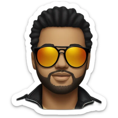 The Weeknd with his sun glasses sticker