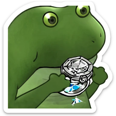 A diamond ring in the beautiful box sticker