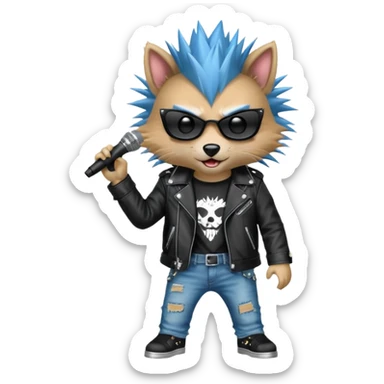 singing punk animal sticker