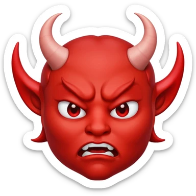 Devil emoji with pouting lips sticker