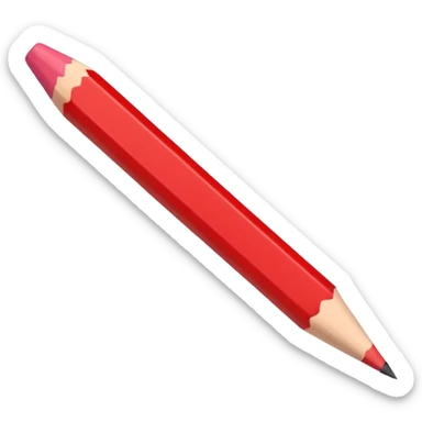 3D thick red pencil made of plasticine sticker