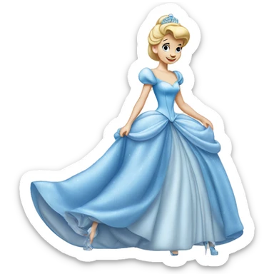 Disney Cinderella in ball gown and glass shoes sticker