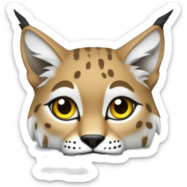 A lynx with a laptop sticker