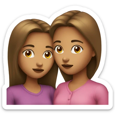 Two girls kiss sticker