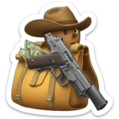 Ladron con pistola y bolsa de dinero y un pasa Montaña  sticker