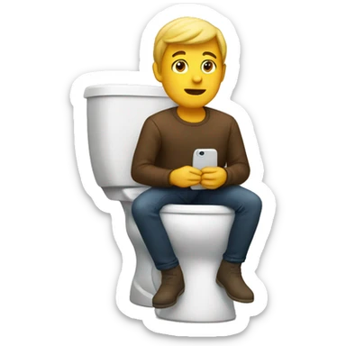 Sitting on toilet looking at my phone sticker