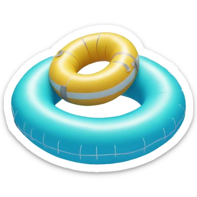 inflatable floating ring on pool blue sticker