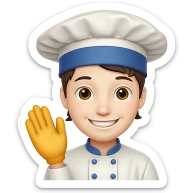 funny character with cook hat no human sticker