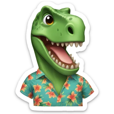 Dinosaur in a Hawaiian shirt sticker