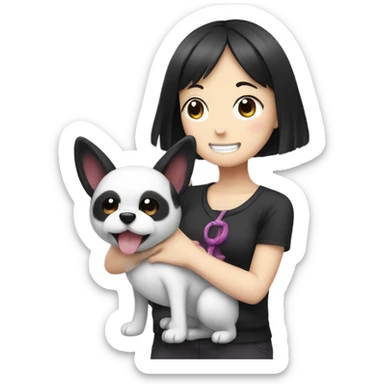 Kuromi with a dog   sticker