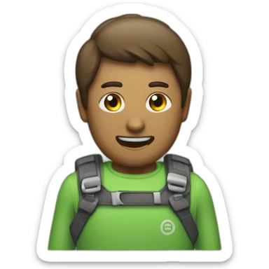 El personaje android sosteniendo un logo de CapCut sticker