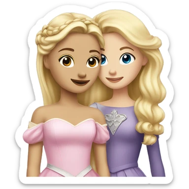 Blonde princess with her frien brunette sticker