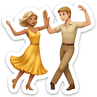 two caucasian people dancing sticker