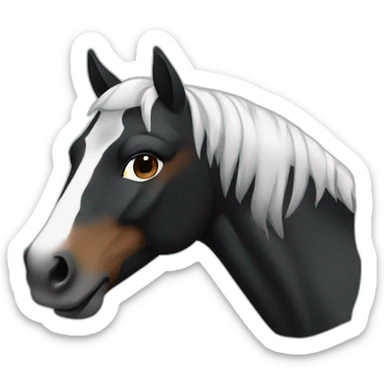 cavalo preto com faixa branca na face sticker