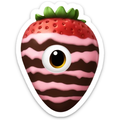 Chocolate dipped full strawberry  sticker