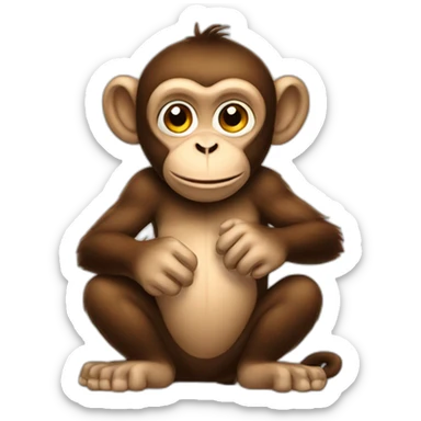 monkey holding poo sticker