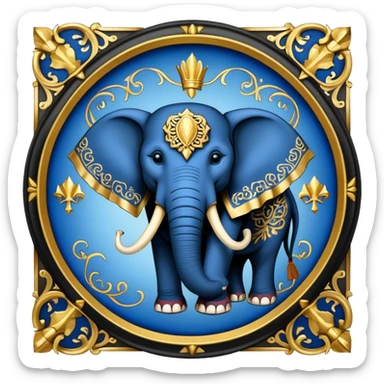 Republican Party Elephant but in a Game Of Thrones Intro Sigil Form - in a square picture frame sticker