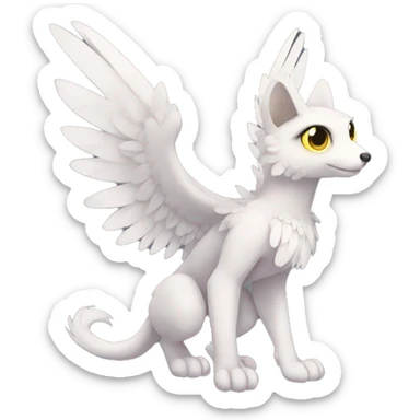 Anthro shy winged animal hybrid full body sticker