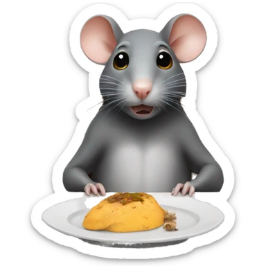 Rat sitting at the End of a dinner table sticker