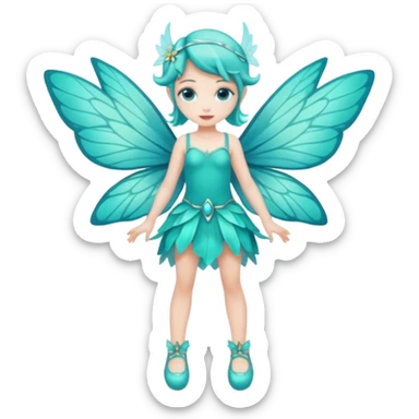 Turquoise fairy full body with shoes sticker