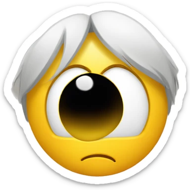Yellow circle emoji with blank stare to the side  sticker