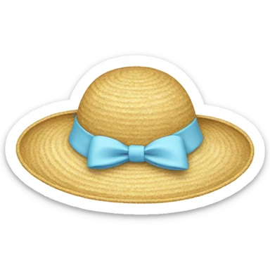 sun hat with light blue bow, no person  sticker