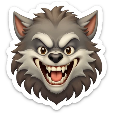 Werewolf laughing sticker