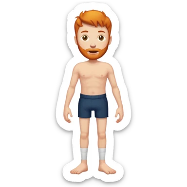 Ginger guy with 3 legs sticker