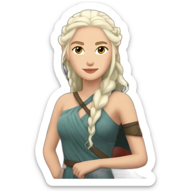 Daenerys Targaryen with dragons sticker