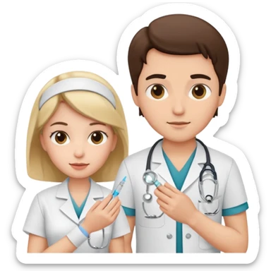 Doctor nurse injection sticker