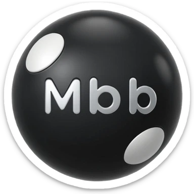 Black pull Ball with MB written on it. Nothing else no holes or anything. sticker