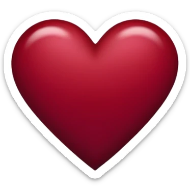Deep-red dark-red sanguine-red mauve-red heart shape sticker