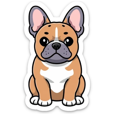 Dark brown frenchie sticker