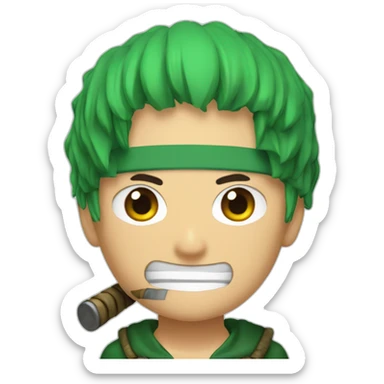 Zoro avec une cicatrice a l'œil droit sticker