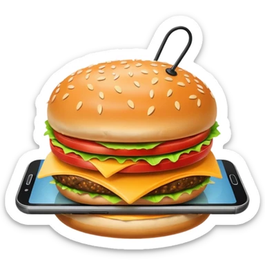 hamburguer in a phone sticker