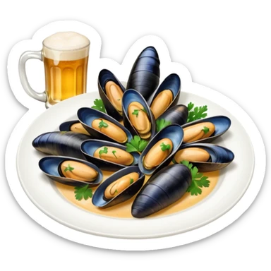 cozze con birra peroni sticker
