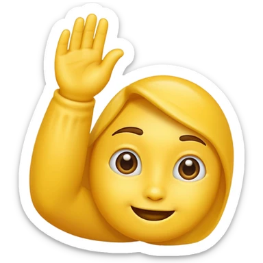 yellow emoji ios style hand making an 'L' shape with his thumb and first finger extended while the others not sticker