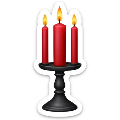 Dark Red candle on a black stand sticker