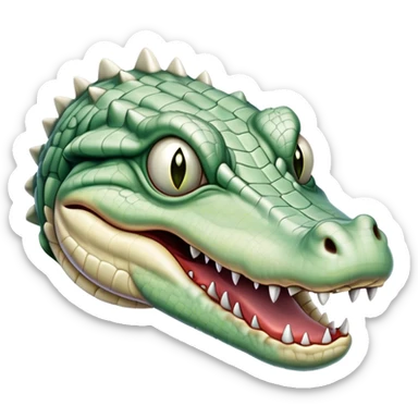 monstrous pale skinned decaying greenish white alligator, vicious sticker