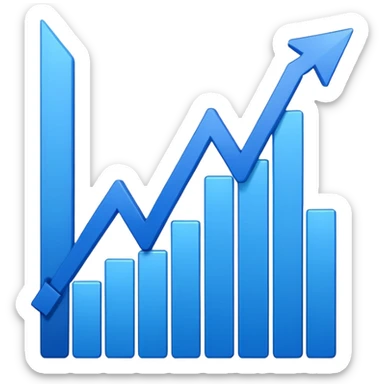 A sales graph with an upward trend sticker
