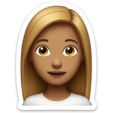 Tan girl with straight hair and caramel and brown highlights blissful sticker