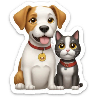 cat and dog sticker