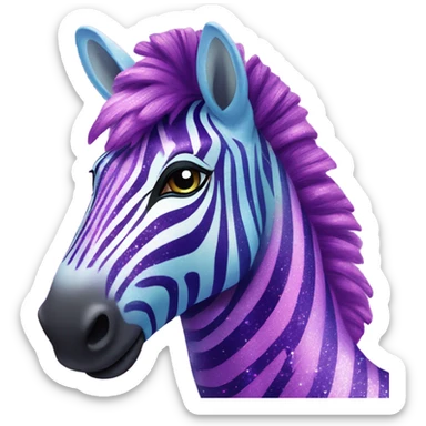 Lisa frank rainbow zebra with glitter purple stripes sticker