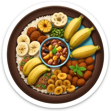 Food plate with brazilian food sticker