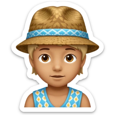 print hat with kid sticker